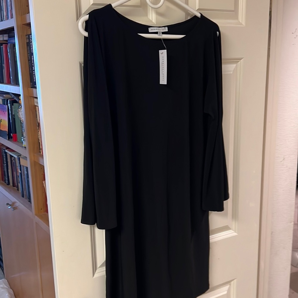 Black long sleeved shirt dress